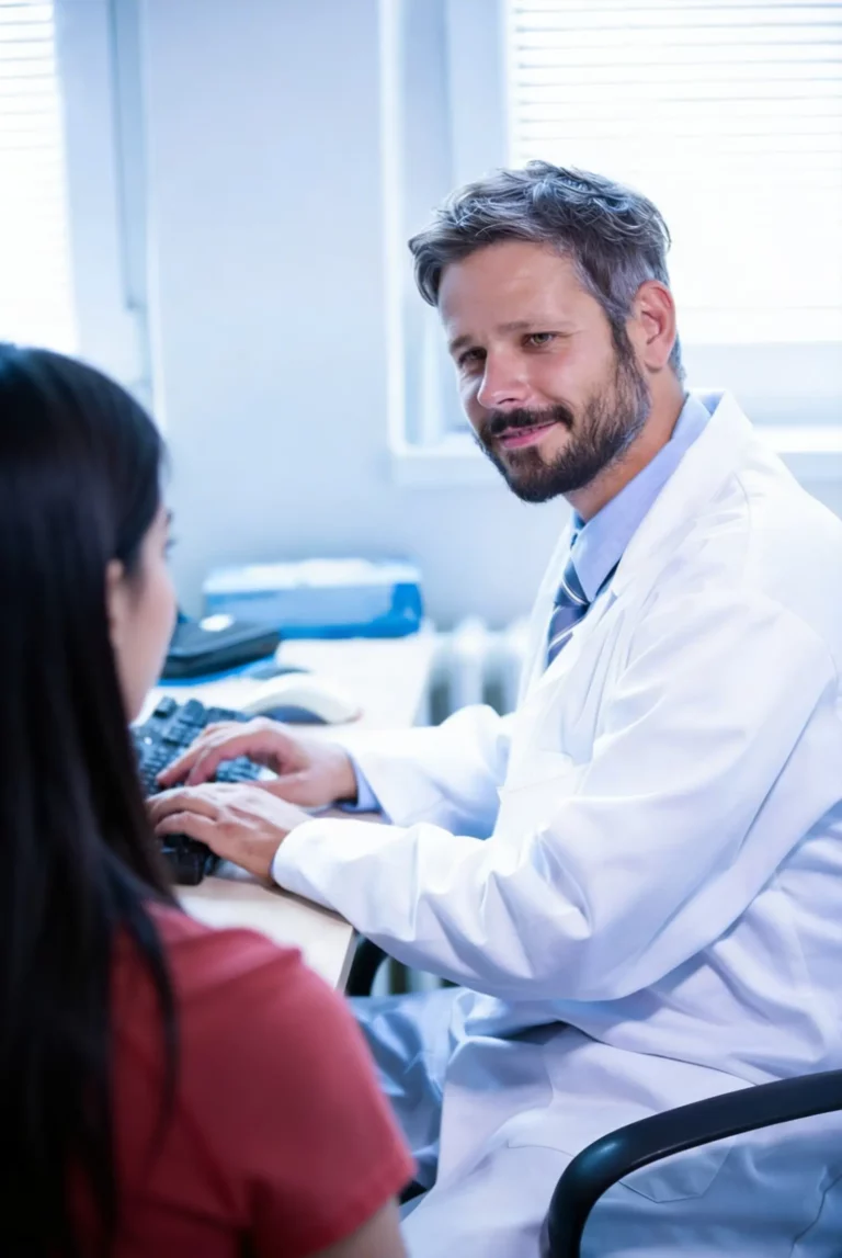 Private doctor during a GP consultation in Majorstuen, Oslo